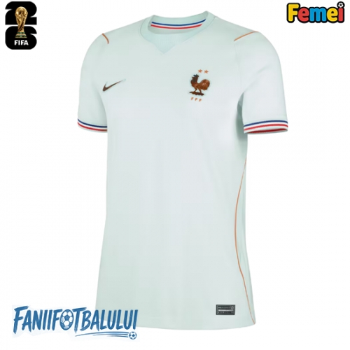 Franța Echipament de Fotbal Replică Mondial 2026 Femei Deplasare Franța Echipament de Fotbal Replică Mondial 2026 Femei Deplasare